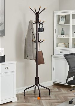 SONGMICS Coat Rack Freestanding with 12 Hooks and 4 Legs new on box