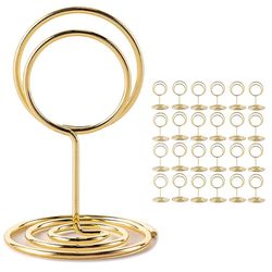20 Pcs Gold Table Number Holders, Place Card Holders