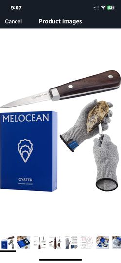 Oyster Shucking Knife and Gloves Set - Premium Oyster Knife and Oyster Shucking Glove Kit - Professional Oyster Shucker Clam Knife Oyster Opener Tool 