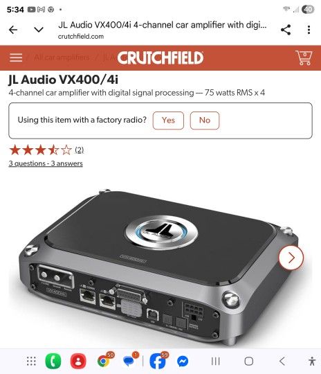 Jl AUDIO VX400/li 4 Channel Amplifier