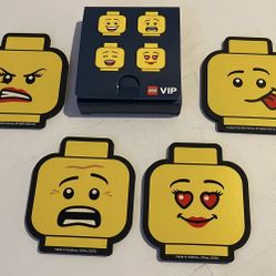 LEGO VIP Exclusive Double-Sided Minifigure Heads Drink Coasters Minifig Set Decor