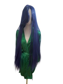 Long Straight Dark Blue Women’s Cosplay Costume Wig