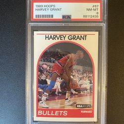 1989 Hoops Harvey Grant #67 PSA 8 Bullets