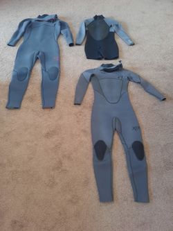 3 Wetsuits , 1 Xcel men's 4/3 comp X - 1 boys Xcel  4/3 Comp - 1 Boys Oneill 3/2  Reactor