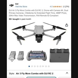 DJI Air 3 Fly More Combo with DJI RC 2 Drone With ND Filter 