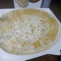 Clear Toilet Seat With Gold Leaf Design