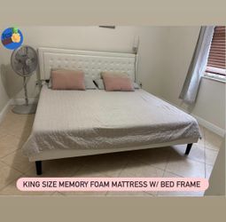 King Size Memory Foam Mattress & Modern Bed Frame