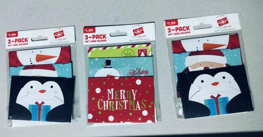 (3) 3-pack Gift Card Holders