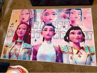 Huntrix k pop  birthday backdrop