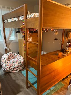 West Elm Mid-Century Full Loft Bed w/Desk