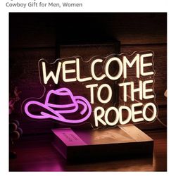 Welcome To The Rodeo Neon, Cowboy Sign