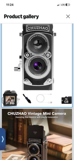 CHUZHAO Vintage Mini Digital Camera, Portable TLR Style Retro Point and Shoot Compact Small Pocket 1080P FHD Video 12MP Autofocus Vlogging Camera with