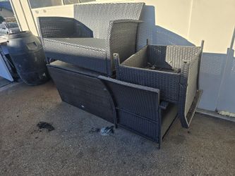 Wicker Cabinet, Bench, 2 Chairs & Table Not Pictured All For $100