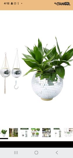 Disco Ball Planter with Habging Kit