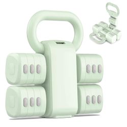 Dumbbell Set, Adjustable Upgraded 4 Levels Hand Weights for Women Men, Each 2.2/3.3/4.4/5.5lb, Convertible Weights Dumbbells and Kettlebell Set for Ho