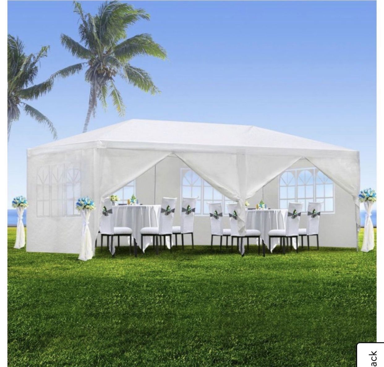 10'x20' Canopy Party Wedding Tent Gazebo Pavilion w/8 Side Walls Outdoor White  