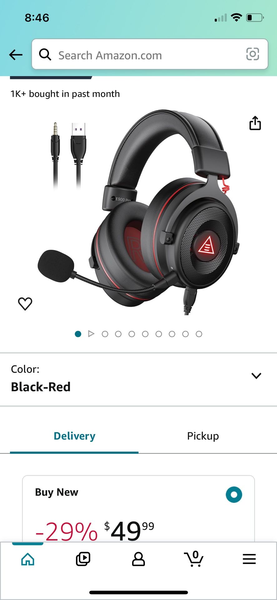 EKSA E900 Pro USB Gaming Headset for PC - Computer Headset with Detachable Noise Cancelling Mic, 7.1 Surround Sound, 50MM Driver - Headphones with Mic