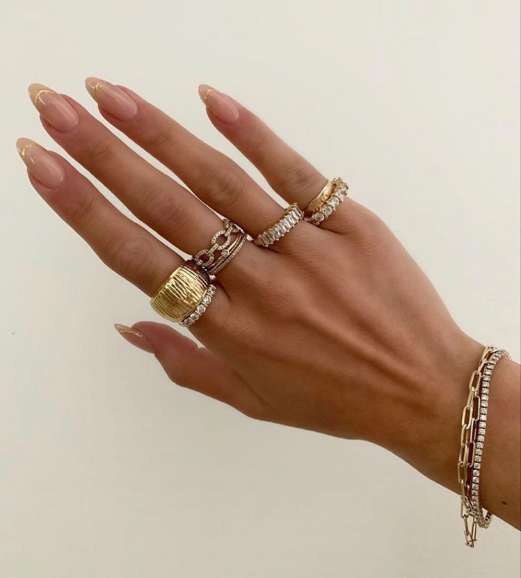 Cubic Zirconia Diamond Ring CZ Gold Waterproof Ring Size 8 Baguette Stacking Ring Band
