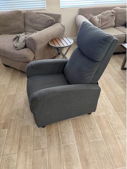 Charcoal Grey Fabric Recliner Chair