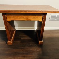 Handmade solid wood desk with chair