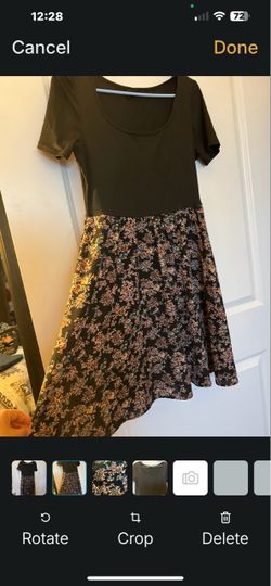 Floral Print Scoop Neck Dress L Vestido con estampado floral, Talla L