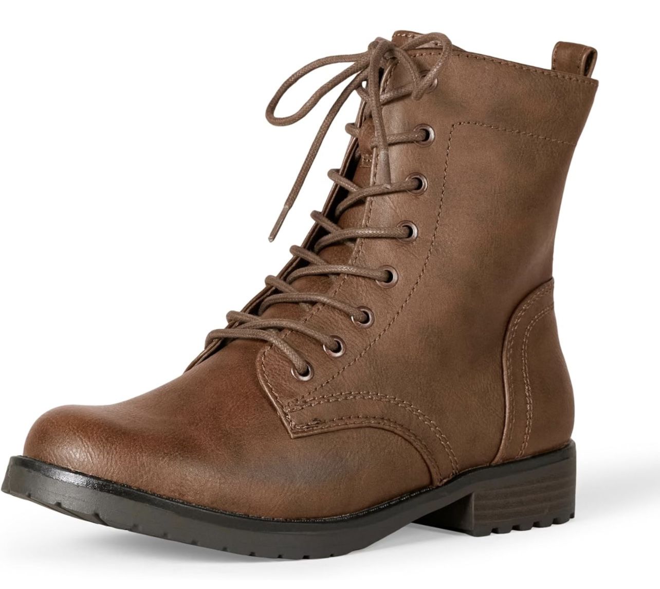 NEW IN BOX Amazon Essentials Women's Lace-Up Combat Boot Size 7 Brown 