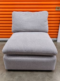 Living Spaces Jolene Silver Grey Armless Chair Stationary Modular Sectional