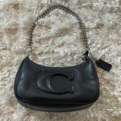 NWT Coach Teri Shoulder Bag With Signature C Quilting Black/Silver