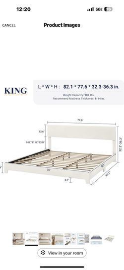 King bed frame with matress included