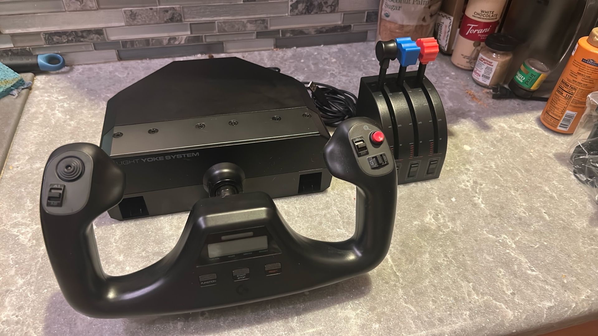 Logitech Flight Yoke Simulator.