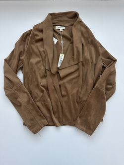 New Max Studio Women's Faux Suede Open Front Jacket Size XS