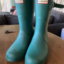 Women’s Teal Hunter Rain Boots Size 8