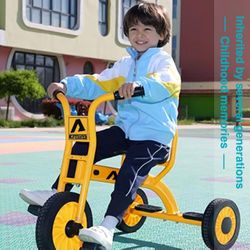 Kids Tricycle for Preschool Ages 3+, Ideal Outdoor Playground & Daycare Yard Trike, Durable Metal Pedal Trike, Sturdy Carbon Steel Frame, Solid Rubber