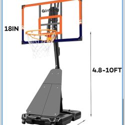 Brand New Never-Assembled Portable Basketball Hoop Easy Transport  