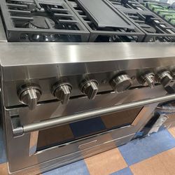 Kitchen Aid Slide In New Open Box 36 Inch Dual Fuel Stainless Steel 