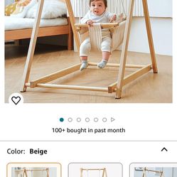 Spruce Baby and Toddler Foldable Swing Set with Stand - Premium Montessori, Waldorf Style Self-Standing Indoor Swingset for Children 6m to 3 Yrs