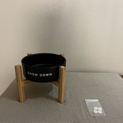 New Ceramic Dog Bowl Food Whit Stand 