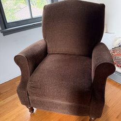 Free Recliner In Brown Chenille