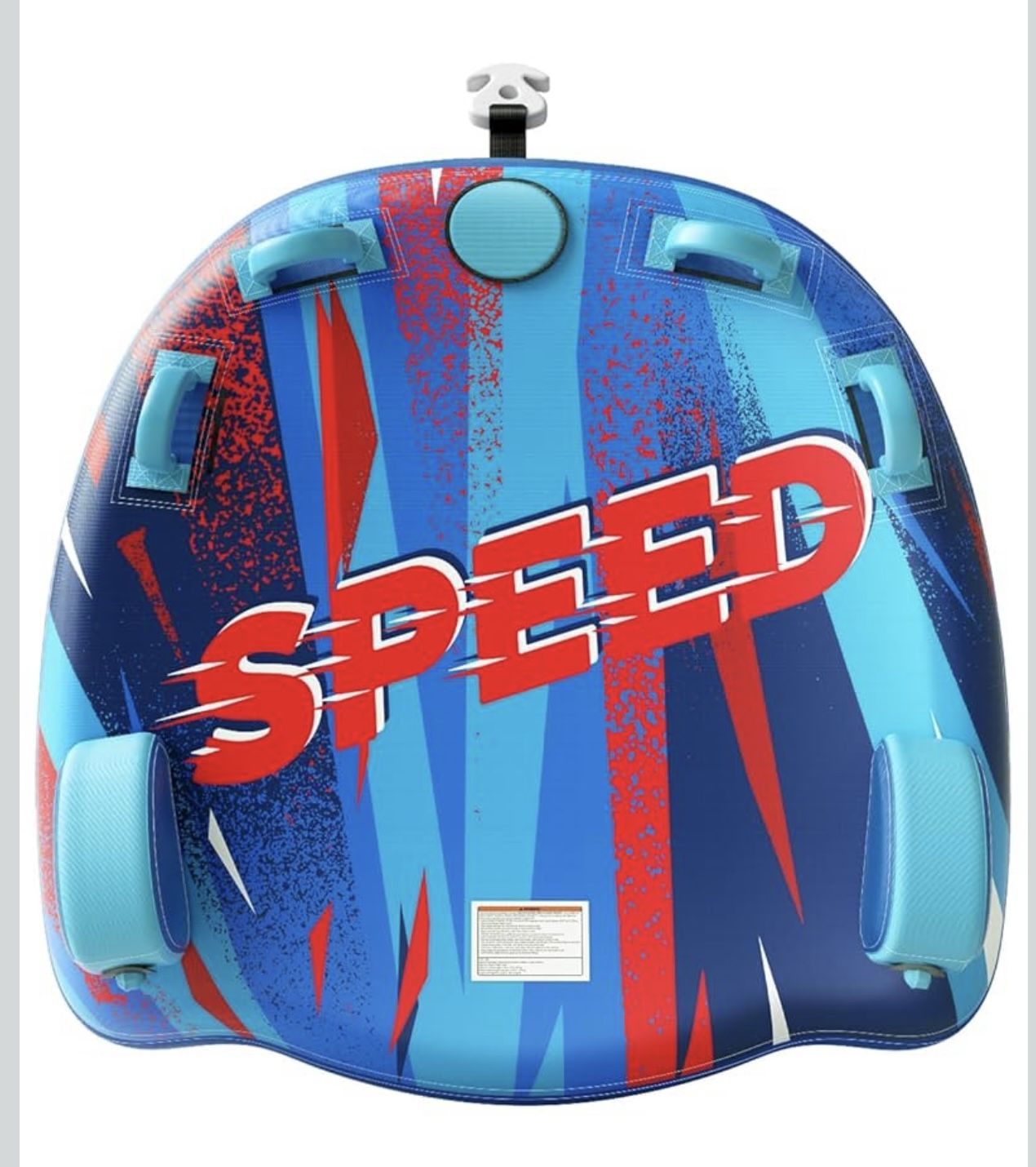 Towable Tubes for Boating 1-3 Riders Inflatable Water Sport Towable Tube for Boat Heavy Duty Nylon Cover with Zipper Bolster Fins Safety Air Valve Pad