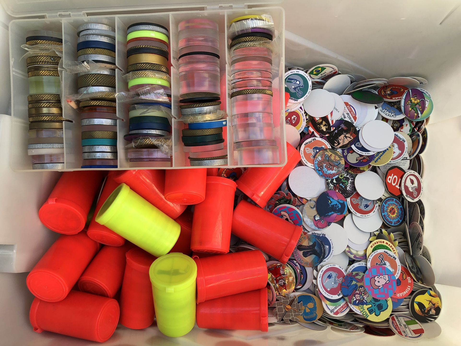Vintage Pog Bundle . Included is over 400 pogs 10 slammers and 3 storage tubes for $50 firm. Still have several available. I can make additional bundl