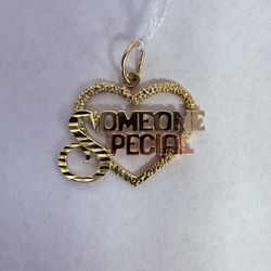 14K 3-Tone Gold “Special Someone” Heart Charm