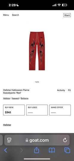 Hellstar Halloween Flame Sweatpants 'Red'