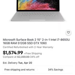 🔥SURFACE BOOK 2 🔥 Windows 10 ✔️ Microsoft Office ✔️ 30 Days Warranty 😍