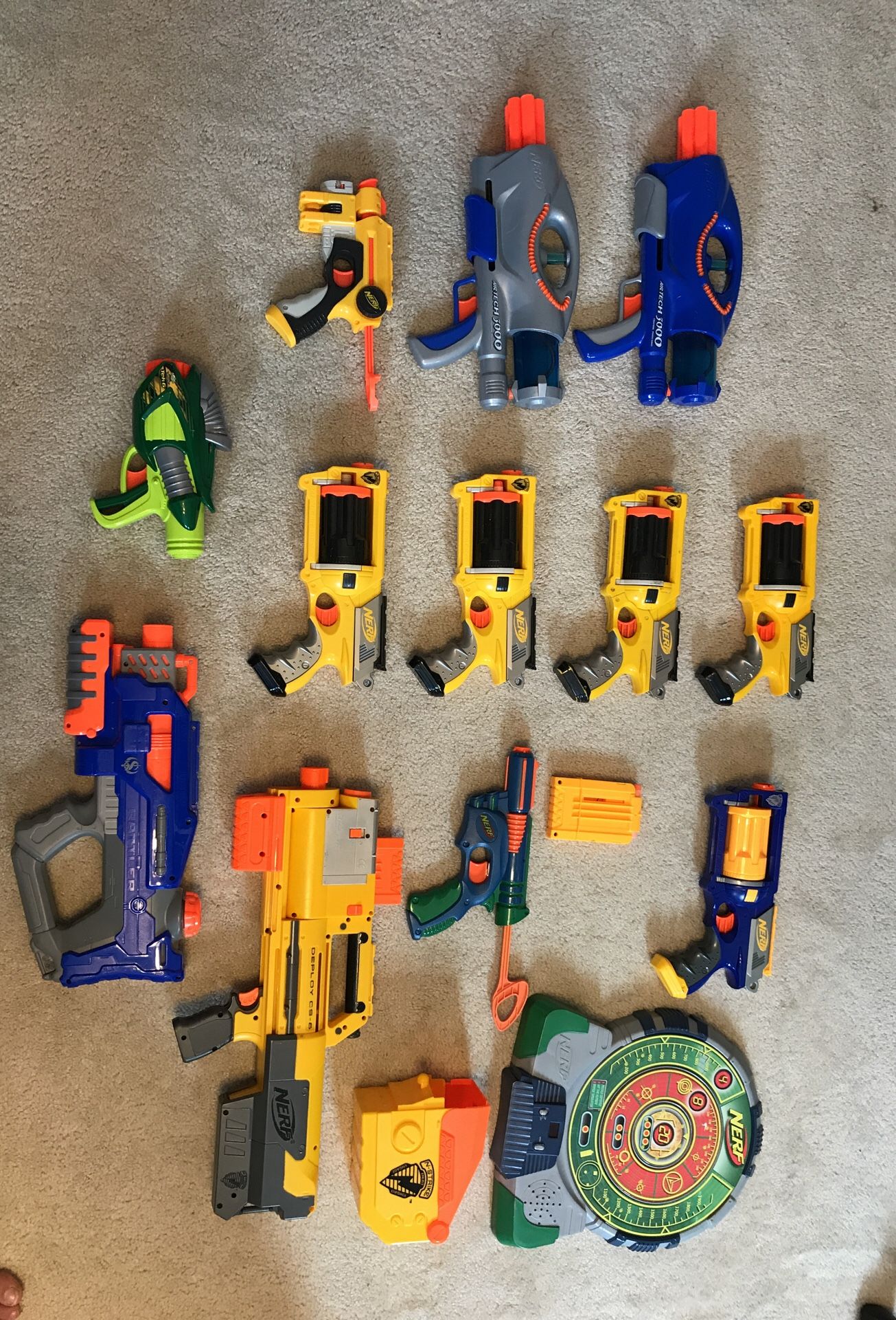 NERF guns and electronic target game