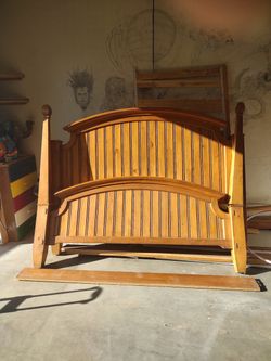 SOLID WOOD CAL KING BED FRAME