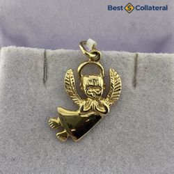 14k Gold Angel Charm