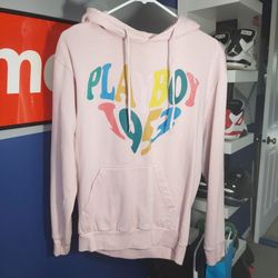 pink playboy hoodie size small