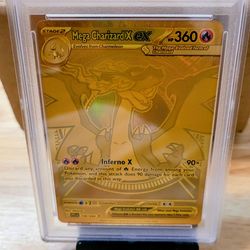 Pokemon Gold charizard X ex 2025 psa 9 rare phastmal flames