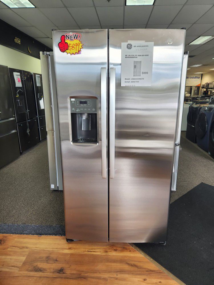 GE 25 Cu.ft Side By Side Refrigerator With MANUFACTURERS WARRANTY 