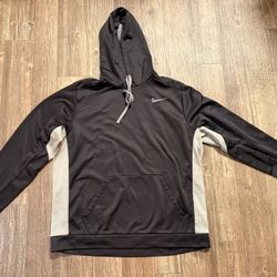 Nike Therma-Fit 2XL Black Gray Fleece Pullover Hoodie with Logo & Pockets